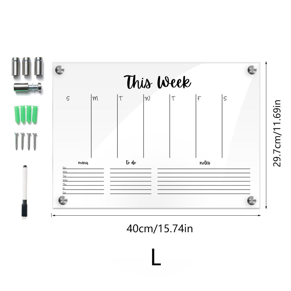 Stereoscopic Transparent Acrylic Week Plan Memo Board - FocusFlow360