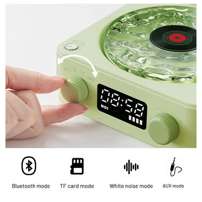 Retro Turntable Speaker Wireless Bluetooth-compatible 5.0 Vinyl Record Player Stereo Sound With White Noise RGB Projection Lamp Effect - FocusFlow360