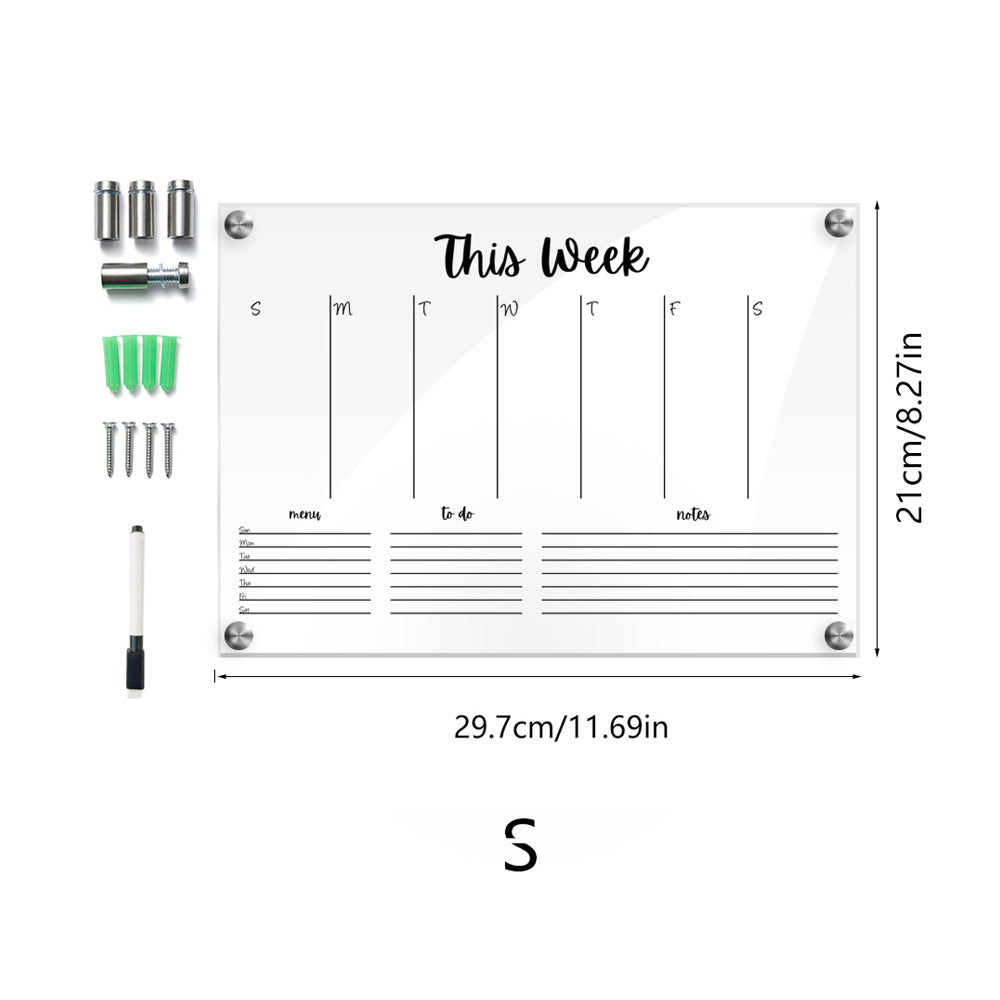 Stereoscopic Transparent Acrylic Week Plan Memo Board - FocusFlow360