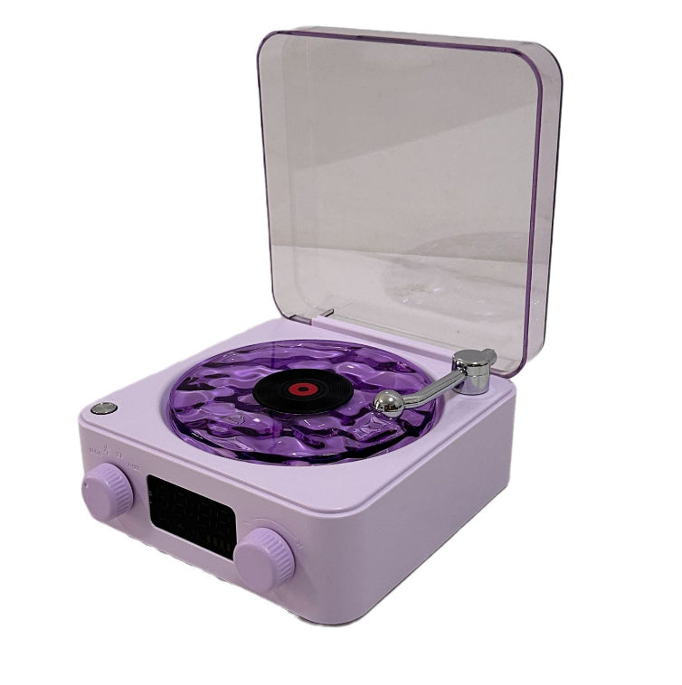Retro Turntable Speaker Wireless Bluetooth-compatible 5.0 Vinyl Record Player Stereo Sound With White Noise RGB Projection Lamp Effect - FocusFlow360