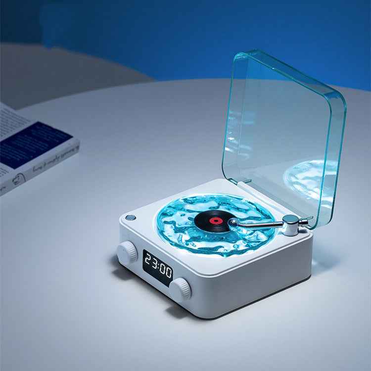 Retro Turntable Speaker Wireless Bluetooth-compatible 5.0 Vinyl Record Player Stereo Sound With White Noise RGB Projection Lamp Effect - FocusFlow360