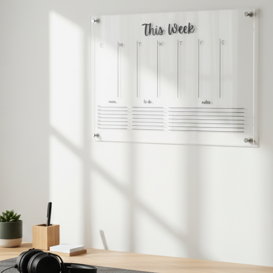 The Horizon Anchor | Acrylic Wall-Mounted Modular Planner - FocusFlow360