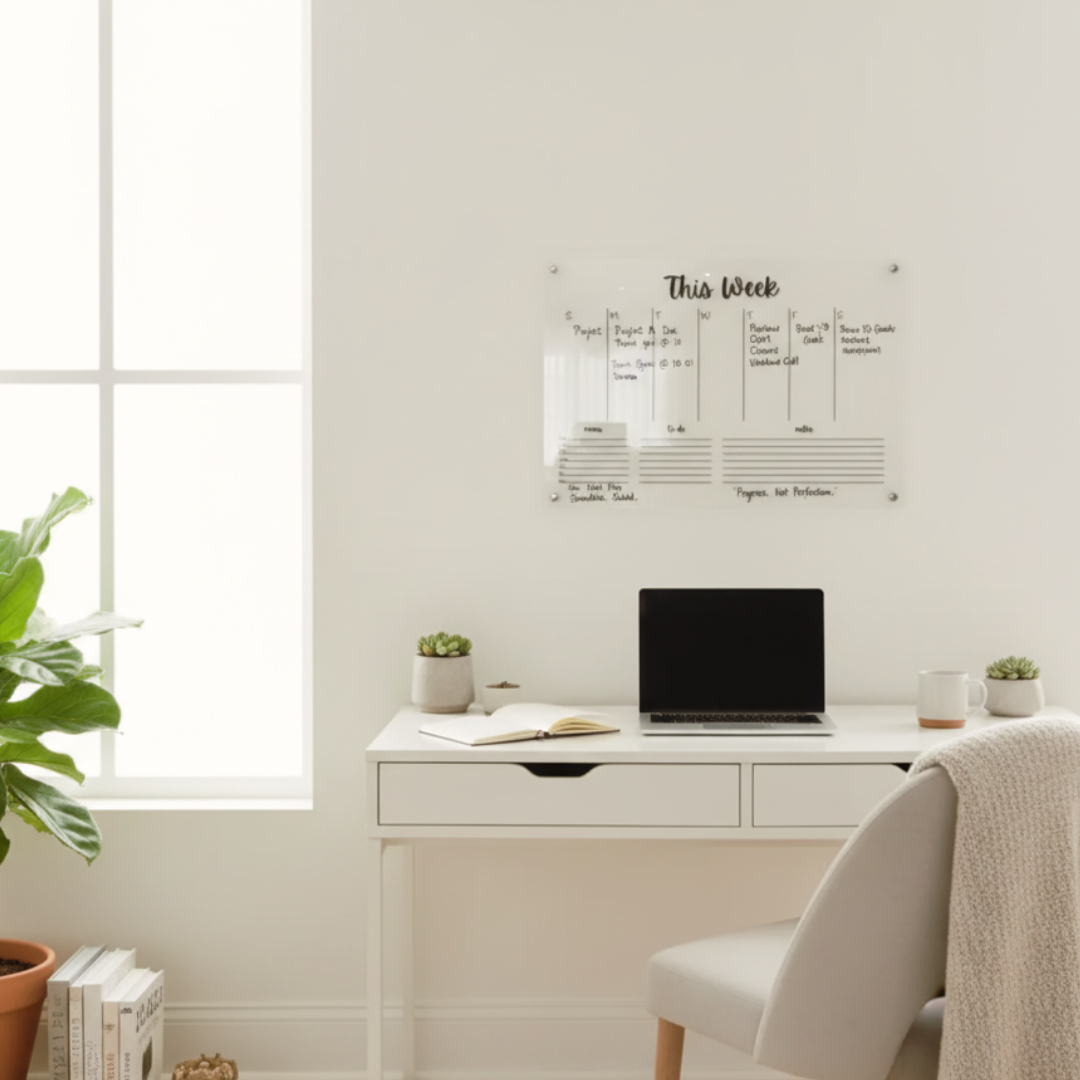 The Horizon Anchor | Acrylic Wall-Mounted Modular Planner - FocusFlow360
