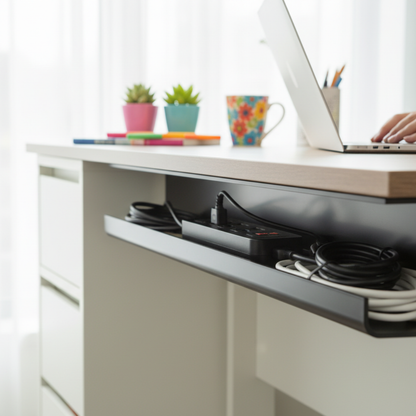The Visual Stillness | Under-Desk Cable Management Tray - FocusFlow360