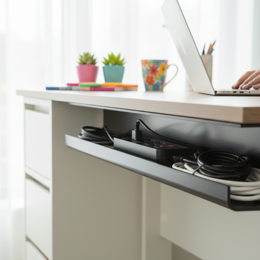 The Visual Stillness | Under-Desk Cable Management Tray - FocusFlow360