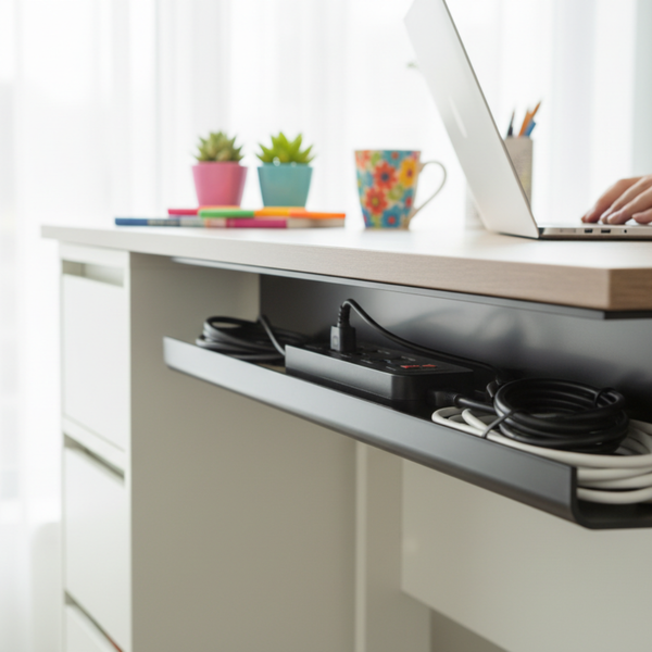 The Visual Stillness | Under-Desk Cable Management Tray - FocusFlow360