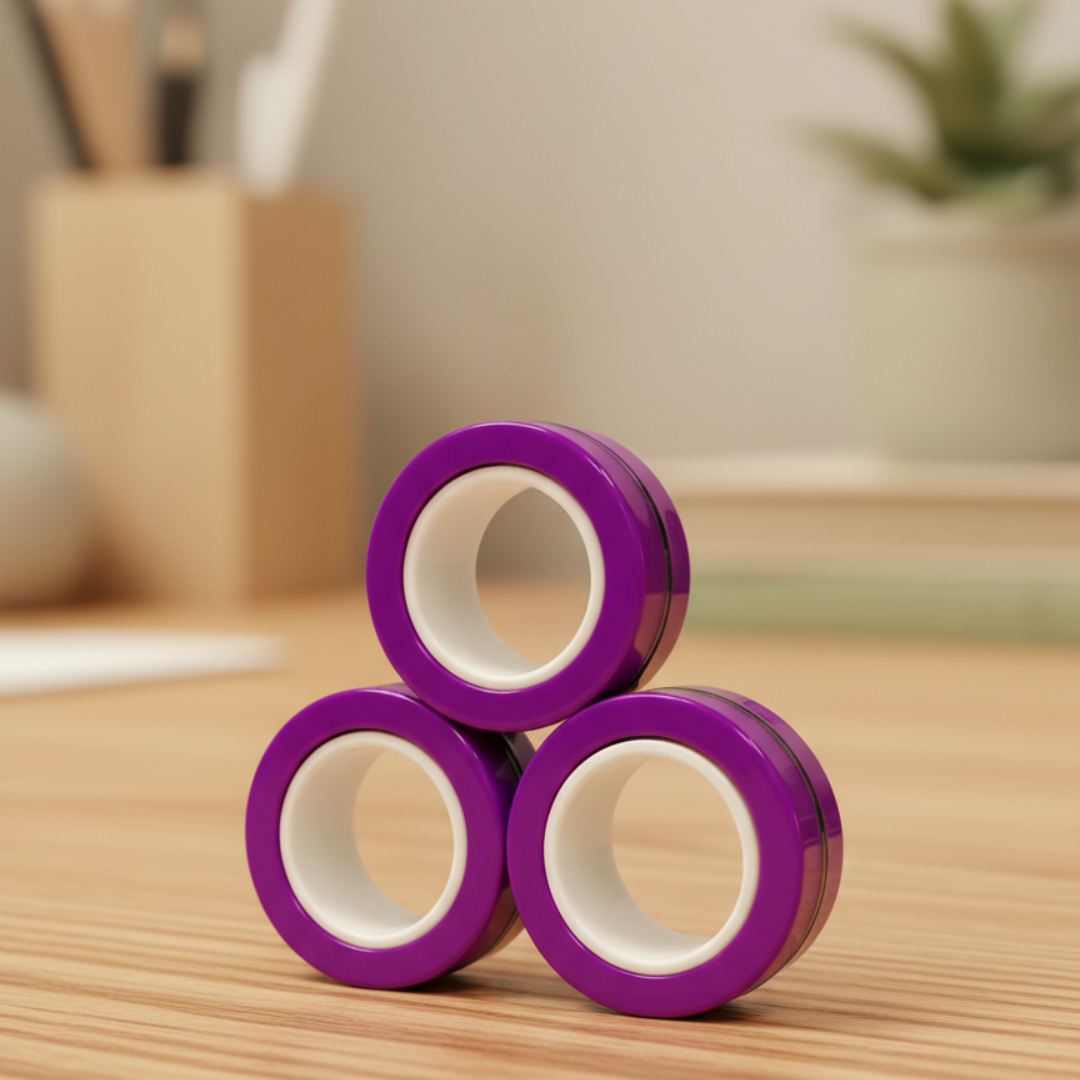 Magnetic Kinetic Rings | Professional Fidget & Sensory Anchor - FocusFlow360