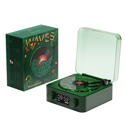 Retro Turntable Speaker Wireless Bluetooth-compatible 5.0 Vinyl Record Player Stereo Sound With White Noise RGB Projection Lamp Effect - FocusFlow360