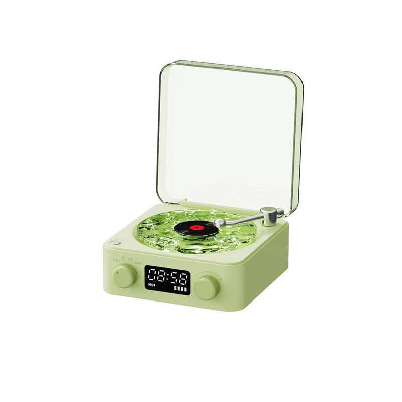 Retro Turntable Speaker Wireless Bluetooth-compatible 5.0 Vinyl Record Player Stereo Sound With White Noise RGB Projection Lamp Effect - FocusFlow360